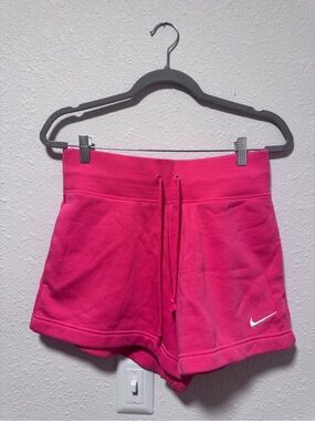 Nike Women's Hot Pink Drawstring Fleece Shorts